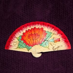 Colorful Handmade Fan with Floral Design